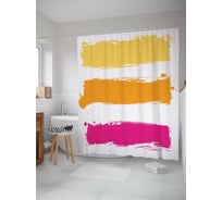 Штора (занавеска) для ванной JoyArty "Три полосы" из сатена, 180х200 см с крючками, sc_54993