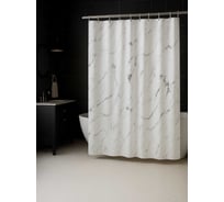 Шторы для ванной комнаты ООО Агростройлидер 180x180см, полиэстр, белый мрамор САД-24.26