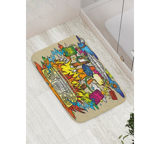 Коврик противоскользящий JoyArty "Насыщенная музыка" для ванной, сауны, бассейна, bath_21393 1