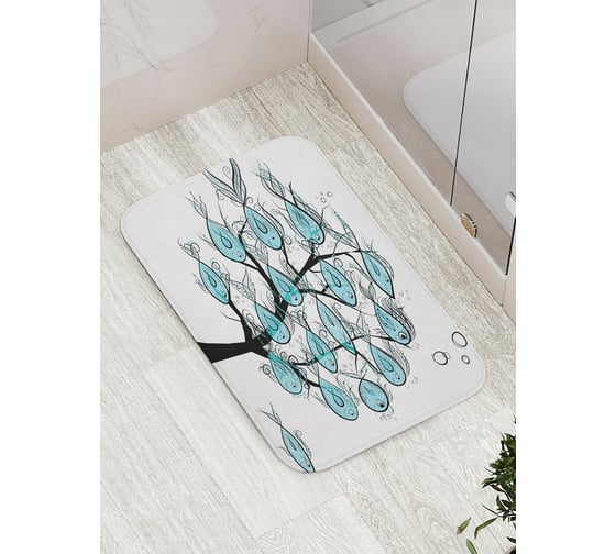 Коврик противоскользящий JoyArty "Рыбное дерево" для ванной, сауны, бассейна, bath_20575 1