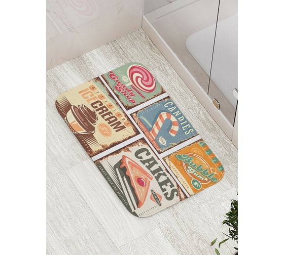 Коврик противоскользящий JoyArty "Вывески кафе" для ванной, сауны, бассейна, bath_22066 1
