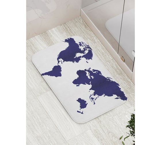 Коврик противоскользящий JoyArty "Континенты в миниатюре" для ванной, сауны, бассейна, bath_23151