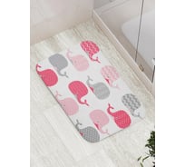 Коврик противоскользящий JoyArty "Узорные киты" для ванной, сауны, бассейна, bath_23188