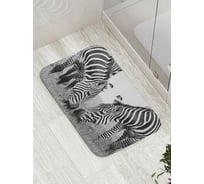 Коврик противоскользящий JoyArty "Миролюбивые зебры" для ванной, сауны, бассейна, bath_8903
