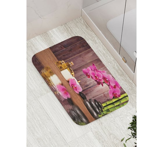 Коврик противоскользящий JoyArty "Нежность со свечами" для ванной, сауны, бассейна, bath_12502 1