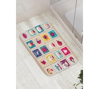 Коврик противоскользящий JoyArty "Праздничные марки" для ванной, сауны, бассейна, bath_78639