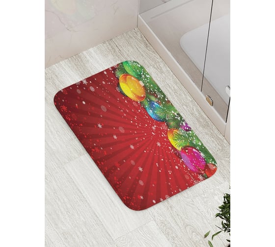 Коврик противоскользящий JoyArty "Шары и рождество" для ванной, сауны, бассейна, bath_378925 1