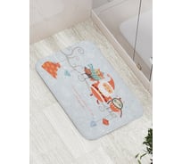 Коврик противоскользящий JoyArty "Дед Мороз и совы" для ванной, сауны, бассейна, bath_78081