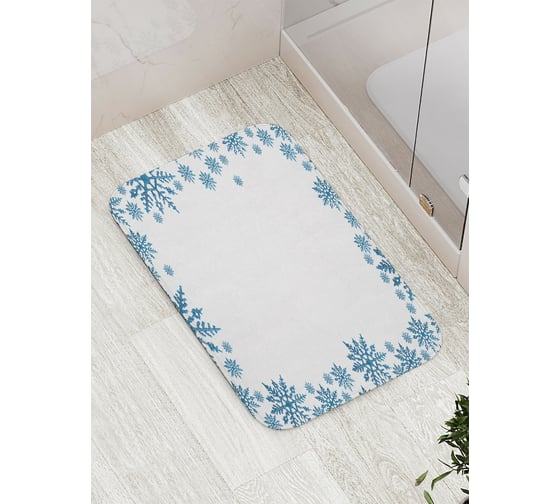 Коврик противоскользящий JoyArty "Большие снежинки" для ванной, сауны, бассейна, bath_378920 1
