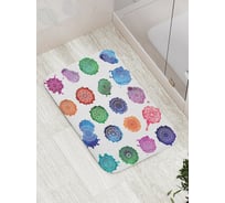 Коврик противоскользящий JoyArty "Красочные пятна с узорами" для ванной, сауны, бассейна, bath_16066