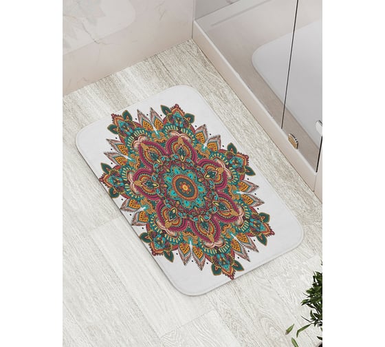 Коврик противоскользящий JoyArty "Цветочный орнамент" для ванной, сауны, бассейна, bath_16080 1