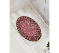 Коврик противоскользящий JoyArty "Цветочный узор с кругами" для ванной, сауны, бассейна, bath_16079