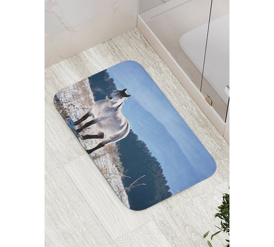 Коврик противоскользящий JoyArty "Осторожный конь" для ванной, сауны, бассейна, bath_16152 1