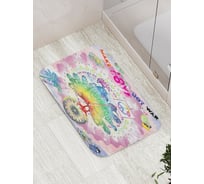 Коврик противоскользящий JoyArty "Радужный павлин мира" для ванной, сауны, бассейна, bath_16523