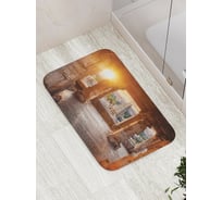 Коврик противоскользящий JoyArty "Рассвет сквозь колонны" для ванной, сауны, бассейна, bath_16611