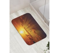 Коврик противоскользящий JoyArty "Огненные лучи в облаках" для ванной, сауны, бассейна, bath_16572