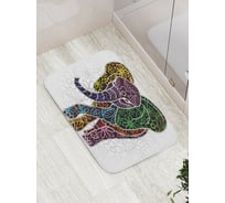 Коврик противоскользящий JoyArty "Цветы на слоне" для ванной, сауны, бассейна, bath_16954