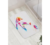 Коврик противоскользящий JoyArty "Радужный футболист" для ванной, сауны, бассейна, bath_17312