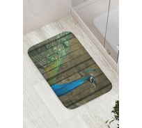 Коврик противоскользящий JoyArty "Сказочный павлин" для ванной, сауны, бассейна, bath_17186