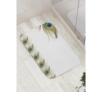 Коврик противоскользящий JoyArty "Марш перьев" для ванной, сауны, бассейна, bath_17188