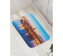 Коврик противоскользящий JoyArty "Вечерний город у реки" для ванной, сауны, бассейна, bath_17456