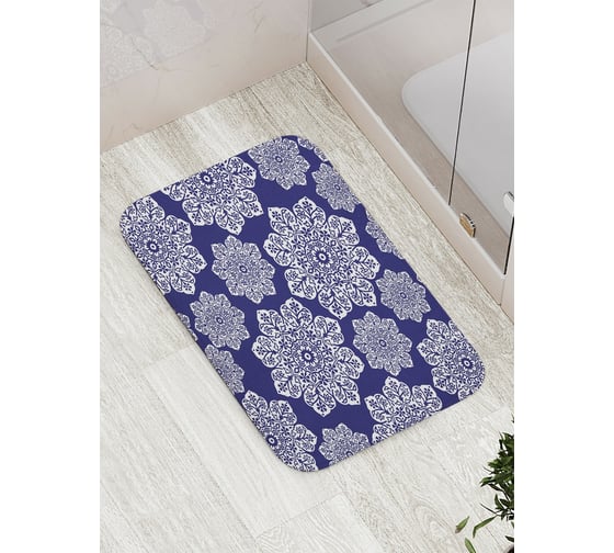 Коврик противоскользящий JoyArty "Расписные снежинки" для ванной, сауны, бассейна, bath_17436 1