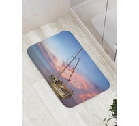 Коврик противоскользящий JoyArty "Парусник наклонился" для ванной, сауны, бассейна, bath_17823