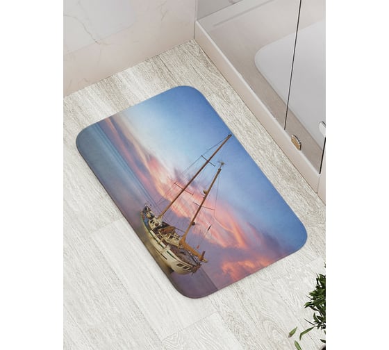 Коврик противоскользящий JoyArty "Парусник наклонился" для ванной, сауны, бассейна, bath_17823 1
