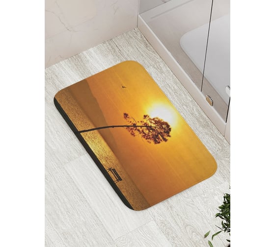 Коврик противоскользящий JoyArty "Скамья у моря" для ванной, сауны, бассейна, bath_17644 1