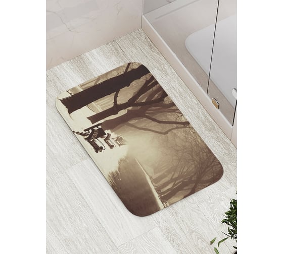 Коврик противоскользящий JoyArty "Засыпанные лавочки" для ванной, сауны, бассейна, bath_17623 1