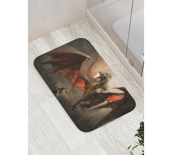 Коврик противоскользящий JoyArty "Огненный дракон" для ванной, сауны, бассейна, bath_17913 1