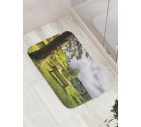 Коврик противоскользящий JoyArty "Лавочка на берегу озера" для ванной, сауны, бассейна, bath_15330