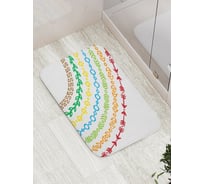 Коврик противоскользящий JoyArty "Полукруги с узорами и стрелами" для ванной, сауны, бассейна, bath_15284