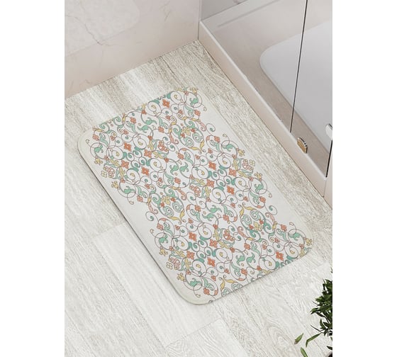 Коврик противоскользящий JoyArty "Растительная решетка" для ванной, сауны, бассейна, bath_19960 1