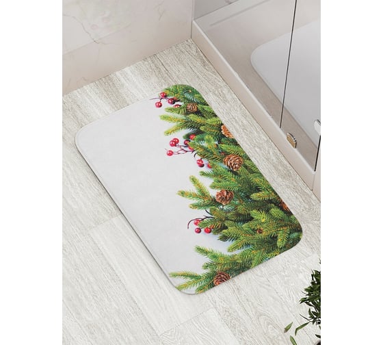 Коврик противоскользящий JoyArty "Елочные игрушки" для ванной, сауны, бассейна, bath_20292 1