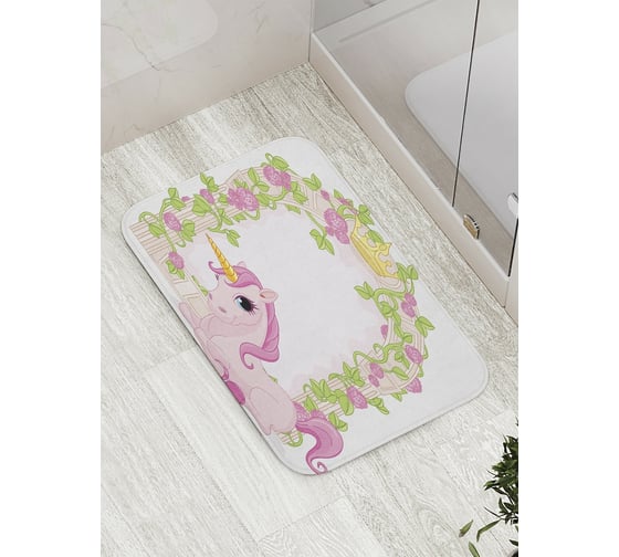 Коврик противоскользящий JoyArty "Королевский единорог" для ванной, сауны, бассейна, bath_11979