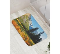 Коврик противоскользящий JoyArty "Ели возле гор" для ванной, сауны, бассейна, bath_19034