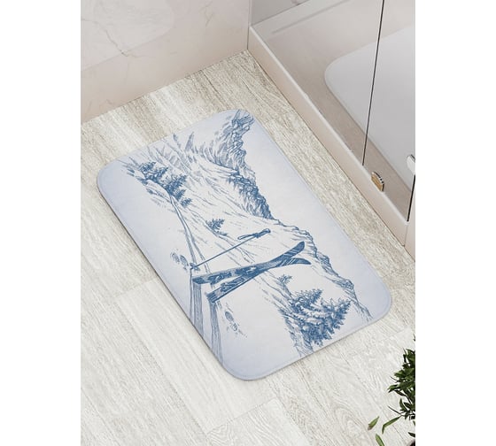 Коврик противоскользящий JoyArty "Лыжник отдыхает" для ванной, сауны, бассейна, bath_18895 1