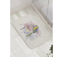 Коврик противоскользящий JoyArty "Попугай в цветах" для ванной, сауны, бассейна, bath_378505