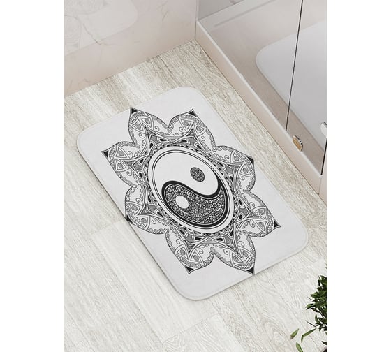 Коврик противоскользящий JoyArty "Расцветший Инь и ян" для ванной, сауны, бассейна, bath_18609 1