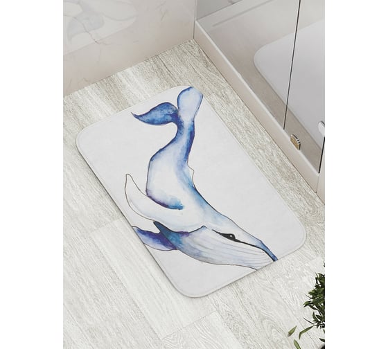 Коврик противоскользящий JoyArty "Кит выжидает" для ванной, сауны, бассейна, bath_33570 1