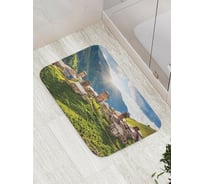 Коврик противоскользящий JoyArty "Горные дома" для ванной, сауны, бассейна, bath_20641