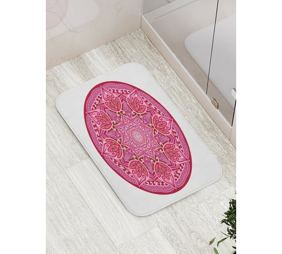 Коврик противоскользящий JoyArty "Розовая мандала" для ванной, сауны, бассейна, bath_141833 1