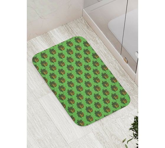 Коврик противоскользящий JoyArty "Будда в листьях" для ванной, сауны, бассейна, bath_378640 1