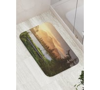 Коврик противоскользящий JoyArty "Деревянная дорога через лес" для ванной, сауны, бассейна, bath_20738