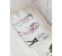 Коврик противоскользящий JoyArty "Модные подружки" для ванной, сауны, бассейна, bath_21053