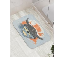 Коврик противоскользящий JoyArty "Смерть викинга" для ванной, сауны, бассейна, bath_22362