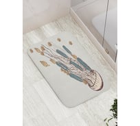 Коврик противоскользящий JoyArty "Медуза с ракушками" для ванной, сауны, бассейна, bath_22358