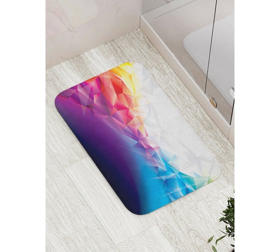 Коврик противоскользящий JoyArty "Радужная абстракция" для ванной, сауны, бассейна, bath_22216 1