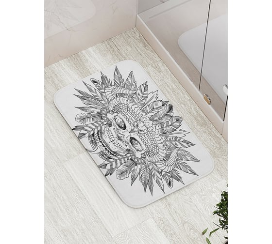 Коврик противоскользящий JoyArty "Череп инков" для ванной, сауны, бассейна, bath_22188 1